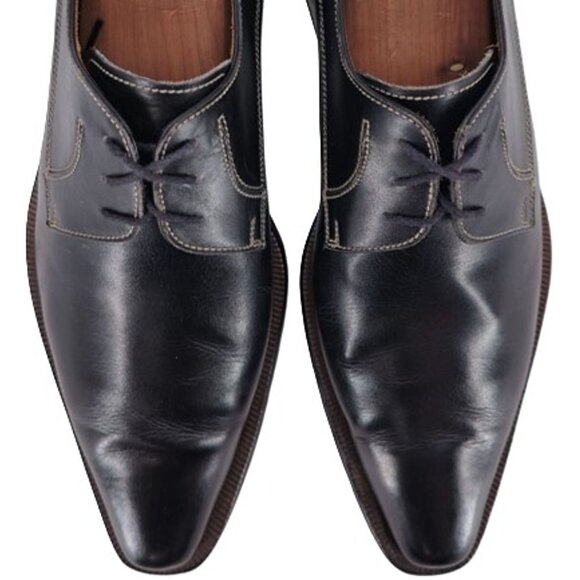 Vintage Italian McDowell Mens 9.5D /8.5UK Black Leather Dress Shoes Derby Oxford